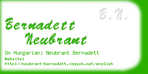 bernadett neubrant business card